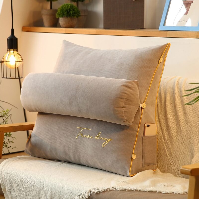 Triangle Reading Pillow Sofa Waist Cushion Pillow Soft Back Rest