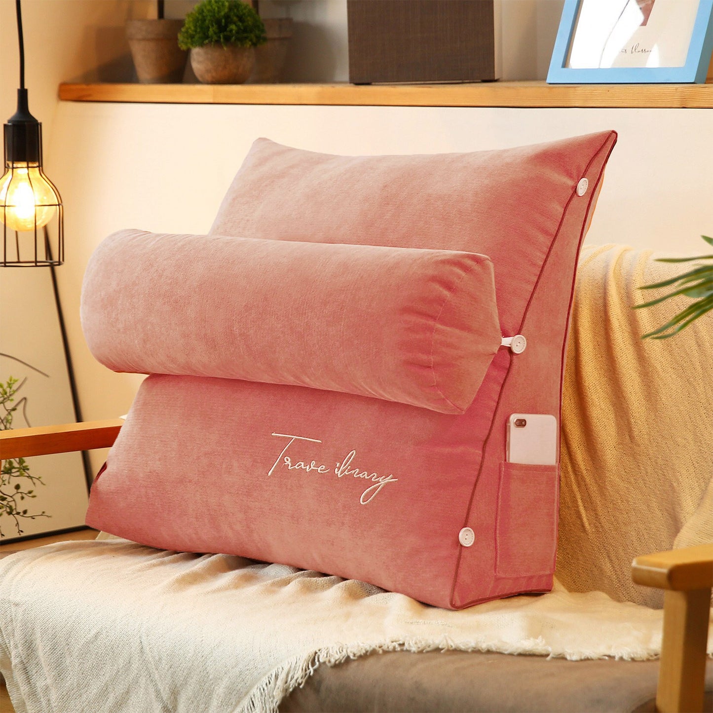 Triangle Reading Pillow Sofa Waist Cushion Pillow Soft Back Rest