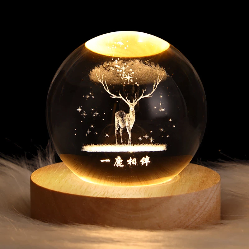 GLOWING PLANETARY GALAXY ASTRONAUT CRYSTAL BALL