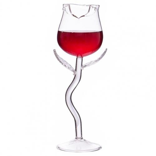 Rose Flower Wine Glass