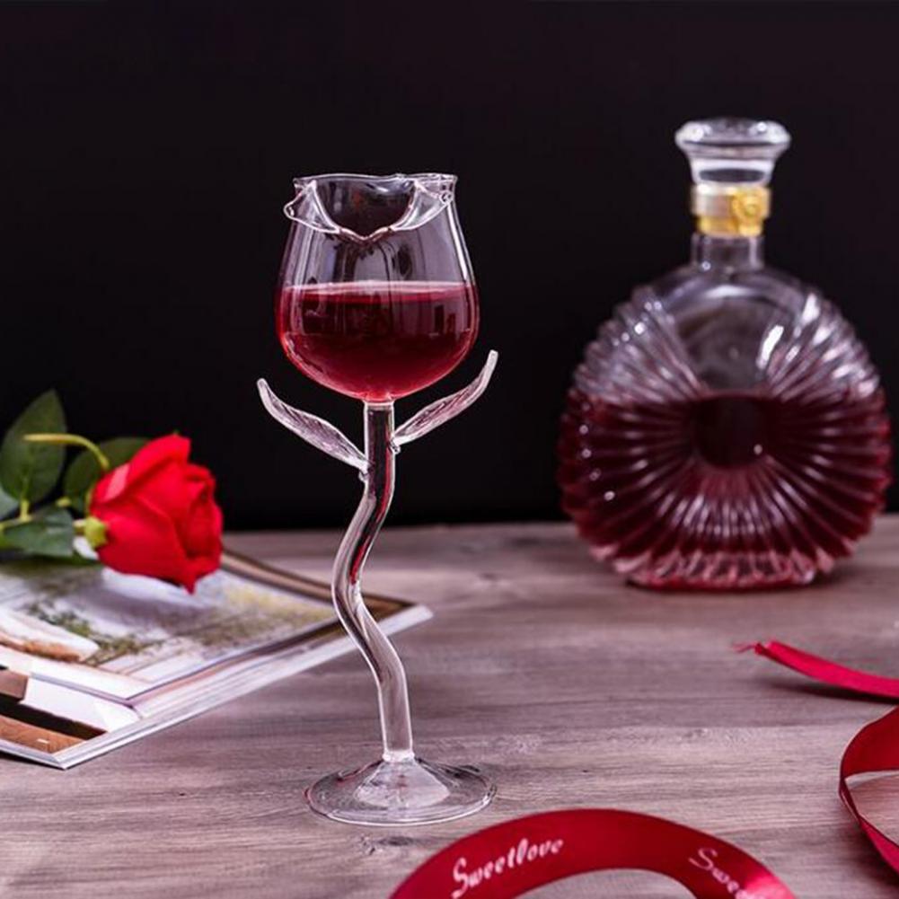 Rose Flower Wine Glass