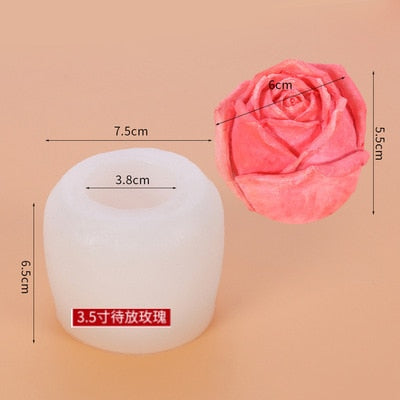 3D Silicone Rose Shape Ice Cube Mold