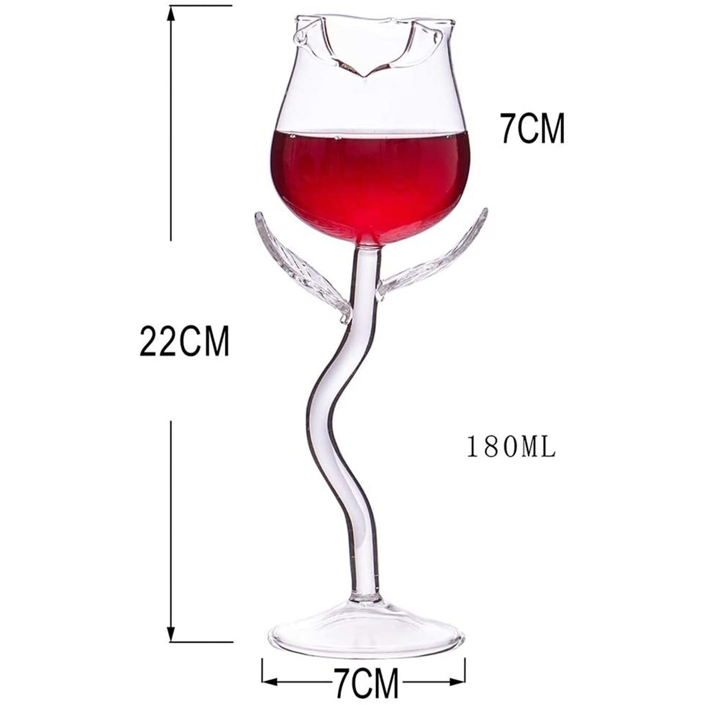 Rose Flower Wine Glass