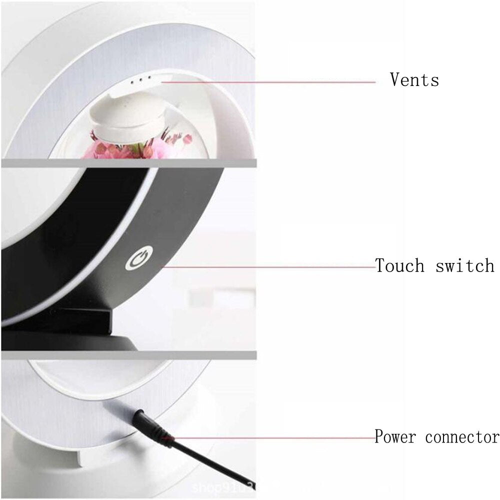 Magnetic Levitation Immortal Flower LED Home Decor Night Lamp