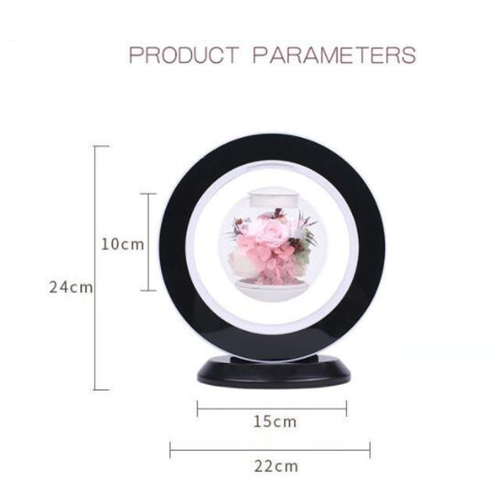 Magnetic Levitation Immortal Flower LED Home Decor Night Lamp