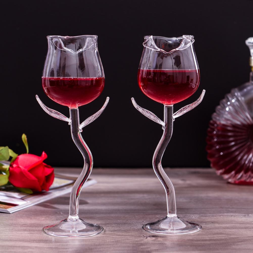 Rose Flower Wine Glass