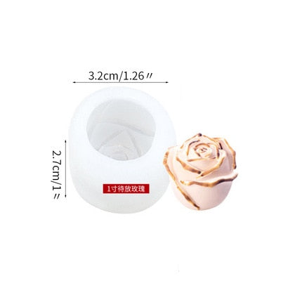 3D Silicone Rose Shape Ice Cube Mold