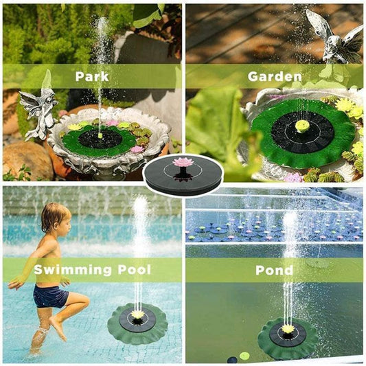 Floating Lotus leaf Mini Solar Waterfall Fountain