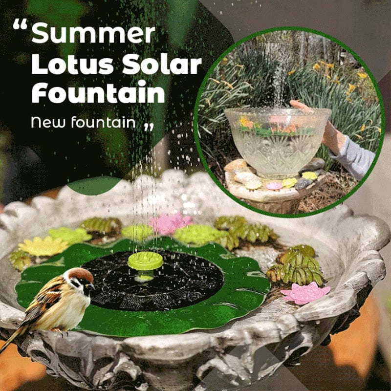 Floating Lotus leaf Mini Solar Waterfall Fountain