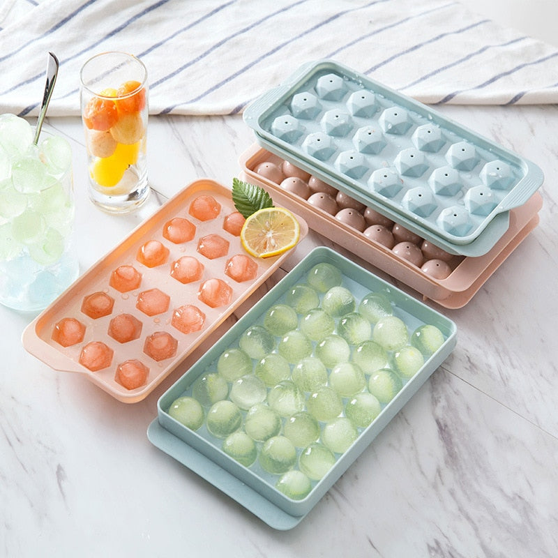 Round Silicon Ice Cube Ball Maker Tray