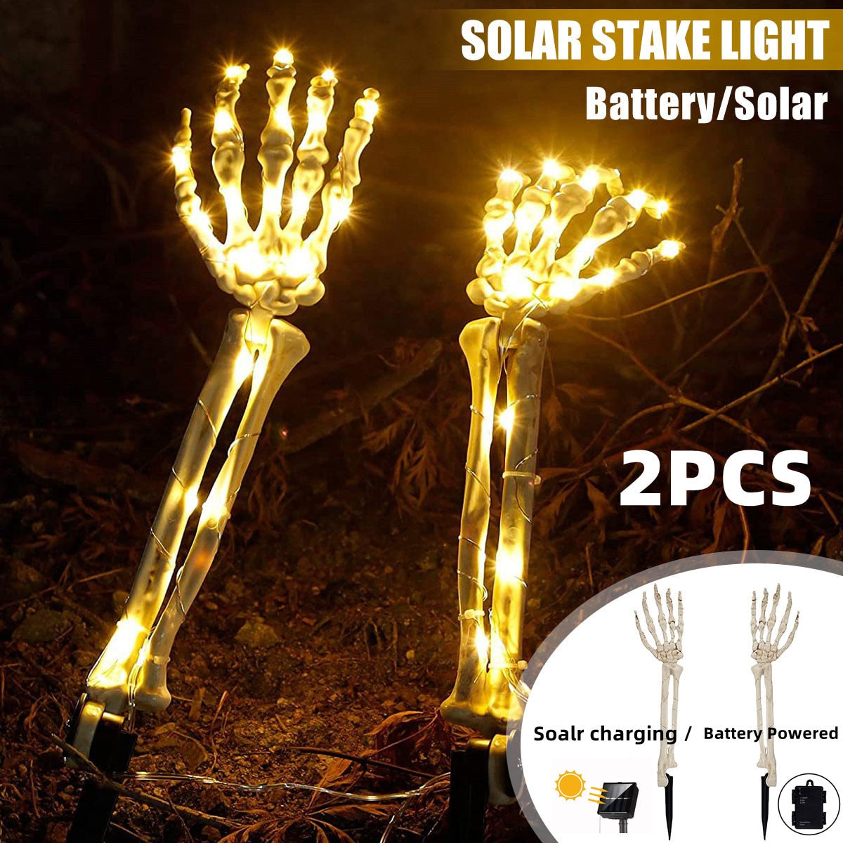 Halloween Skeleton Hand Solar Lights