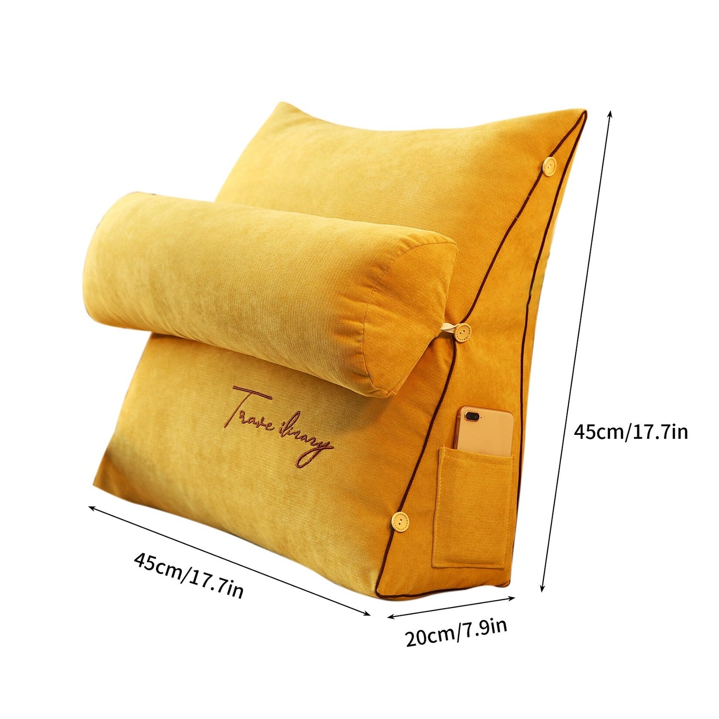 Triangle Reading Pillow Sofa Waist Cushion Pillow Soft Back Rest