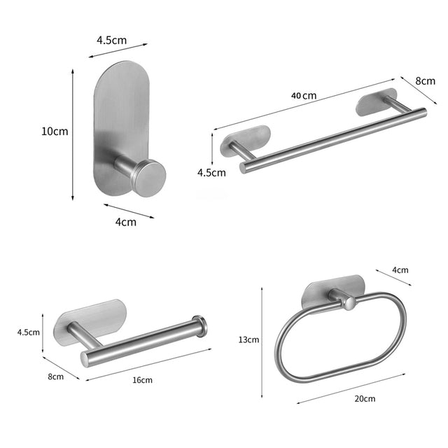 NO DRILLING STAINLESS STEEL SELF-ADHESIVE TOWEL BAR