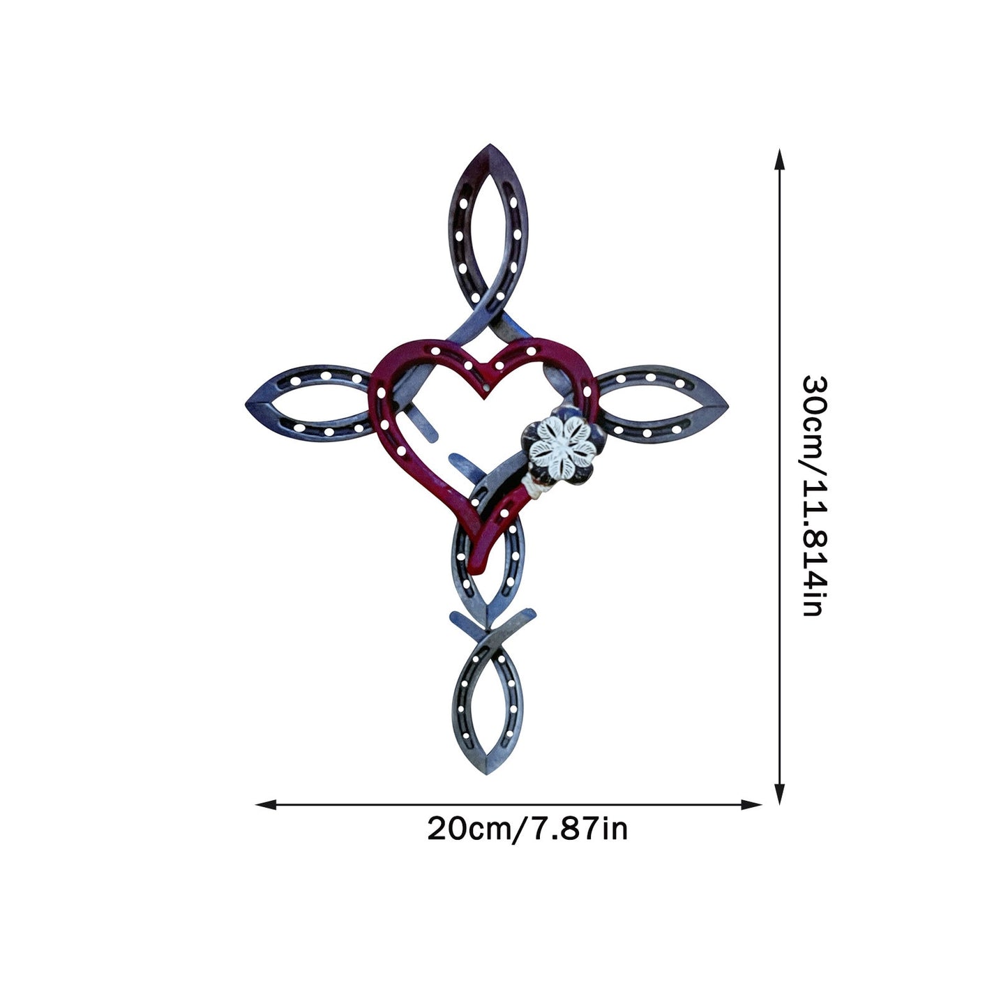 Natural Horseshoe Cross With Heart