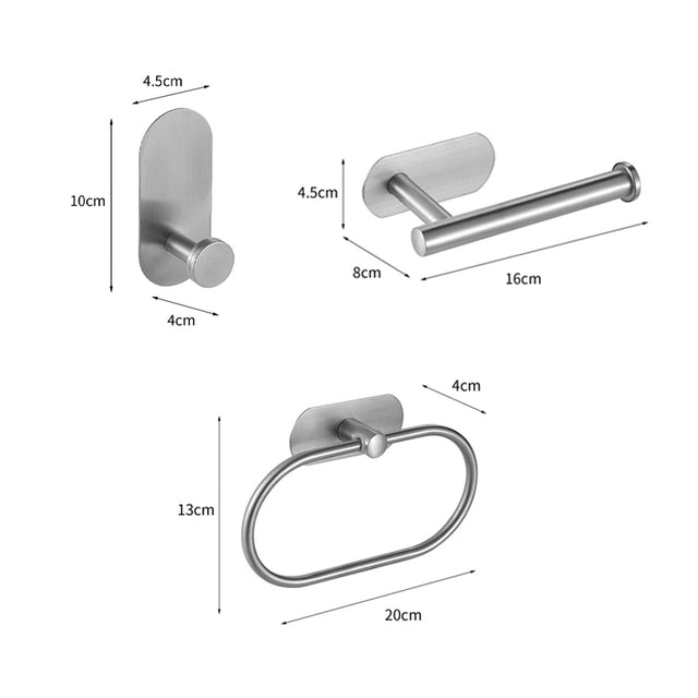 NO DRILLING STAINLESS STEEL SELF-ADHESIVE TOWEL BAR