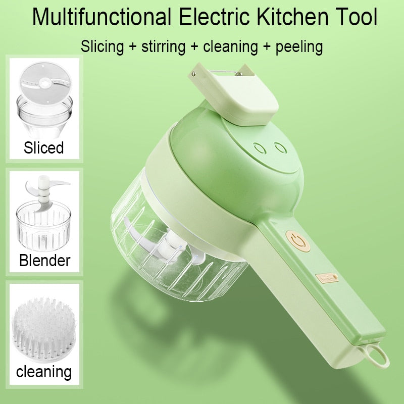 4 In 1 Handheld Electric Vegetable Cutter Set