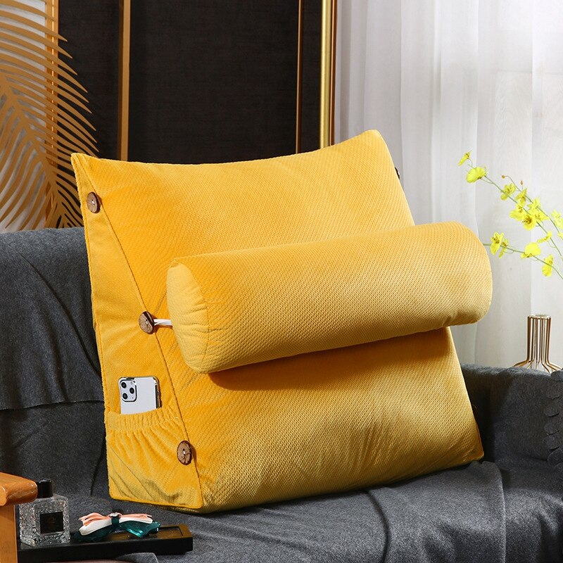 Triangle Reading Pillow Sofa Waist Cushion Pillow Soft Back Rest