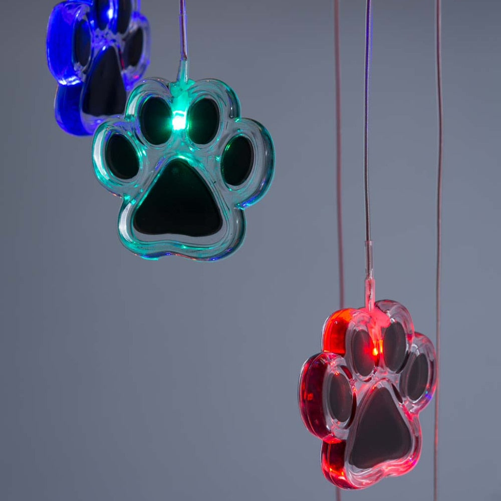 Paw Prints Solar Garden Wind Chime