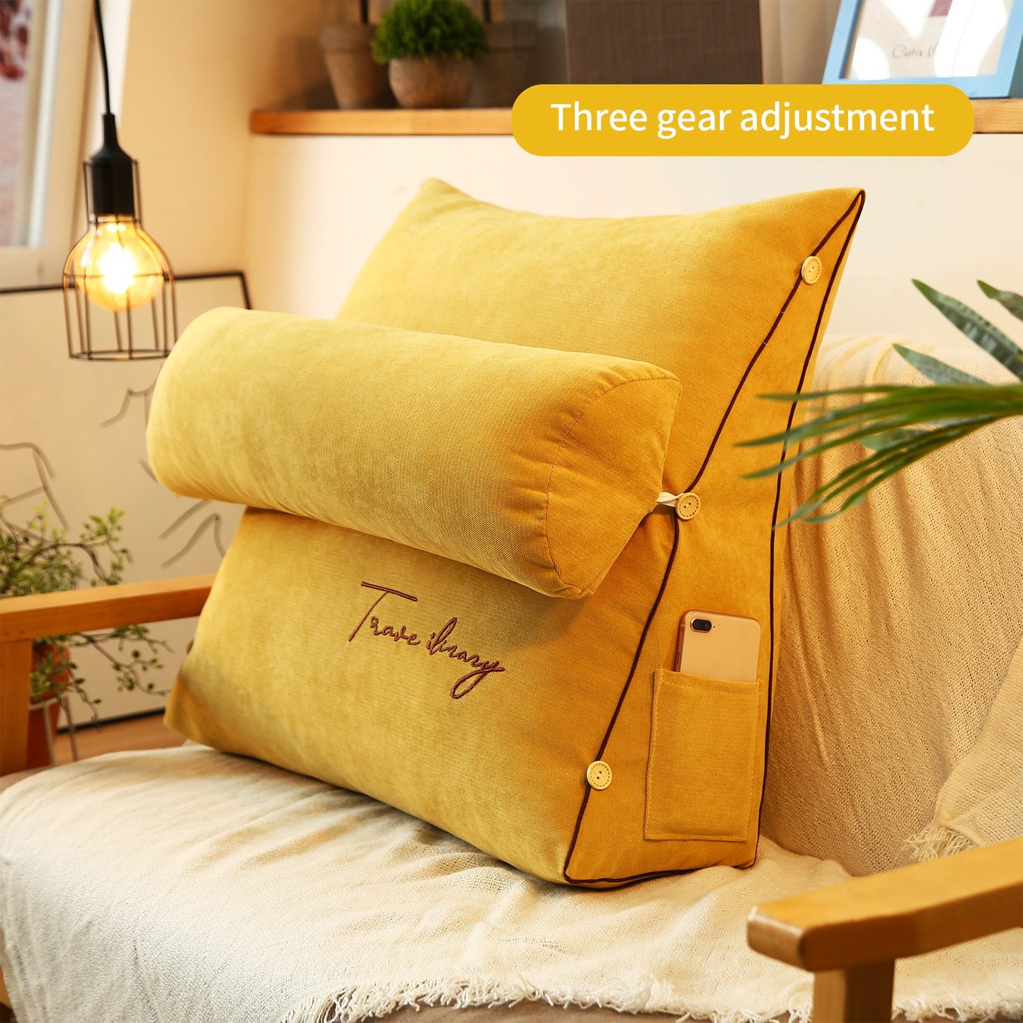 Triangle Reading Pillow Sofa Waist Cushion Pillow Soft Back Rest