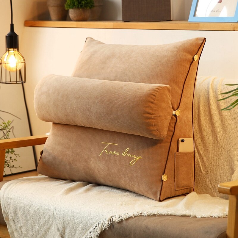 Triangle Reading Pillow Sofa Waist Cushion Pillow Soft Back Rest