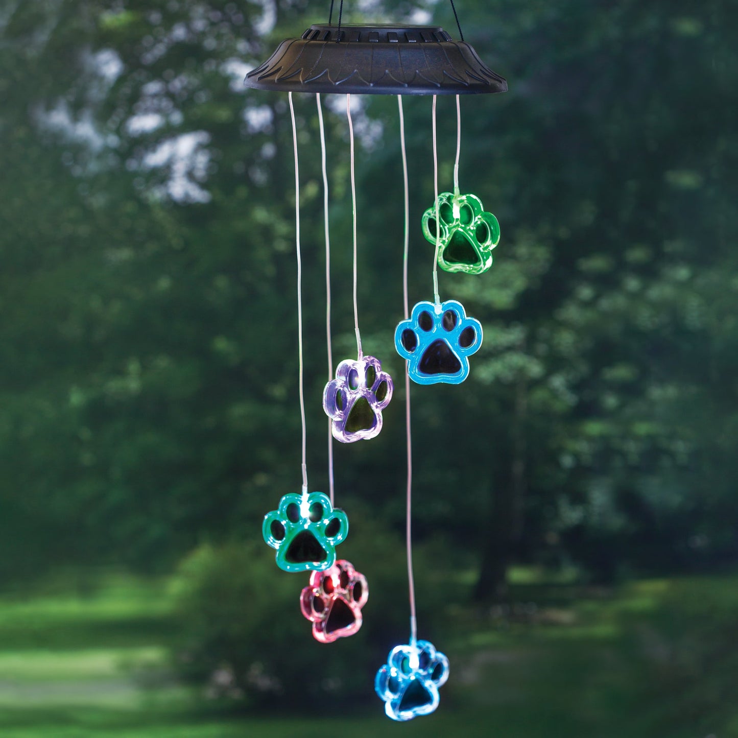 Paw Prints Solar Garden Wind Chime